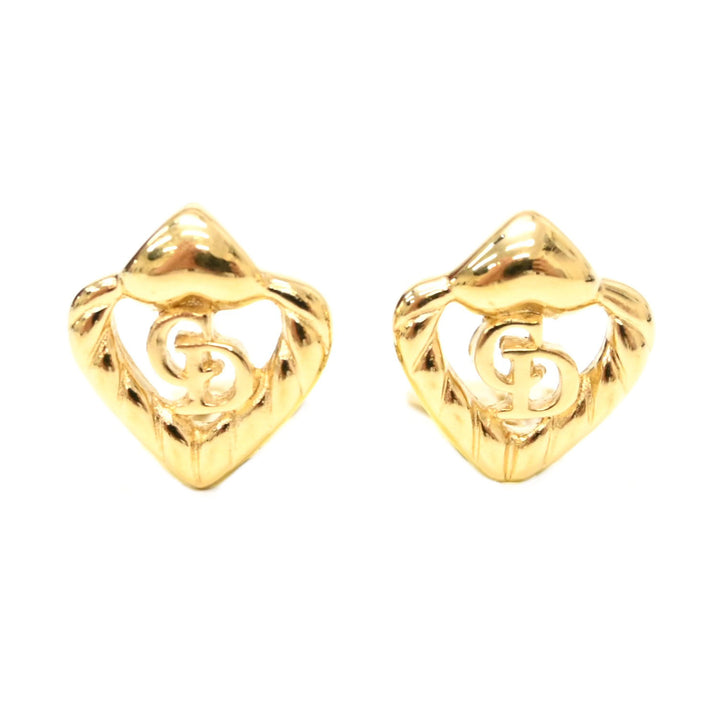 *Christiandior Twist Heart Motif Earrings P43255V