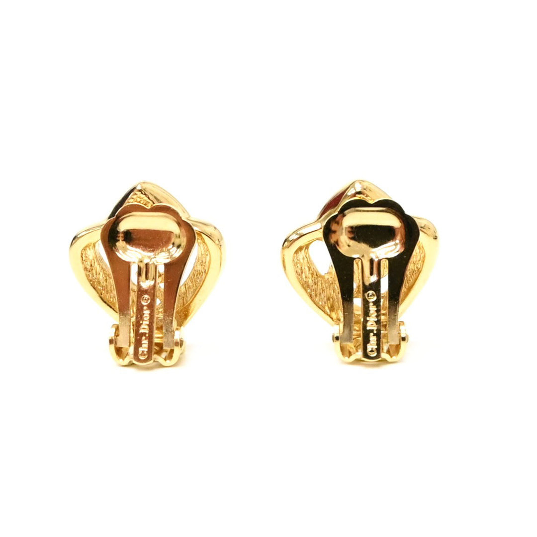 *Christiandior Twist Heart Motif Earrings P43255V