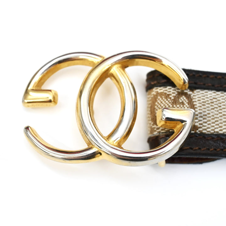 *GUCCI Gucci Old Gucci GG Pattern Double G Belt P16753V
