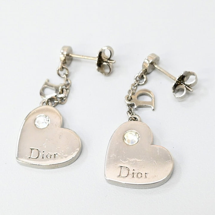 Christian Dior ピアス ハート ロゴチェーン 00s