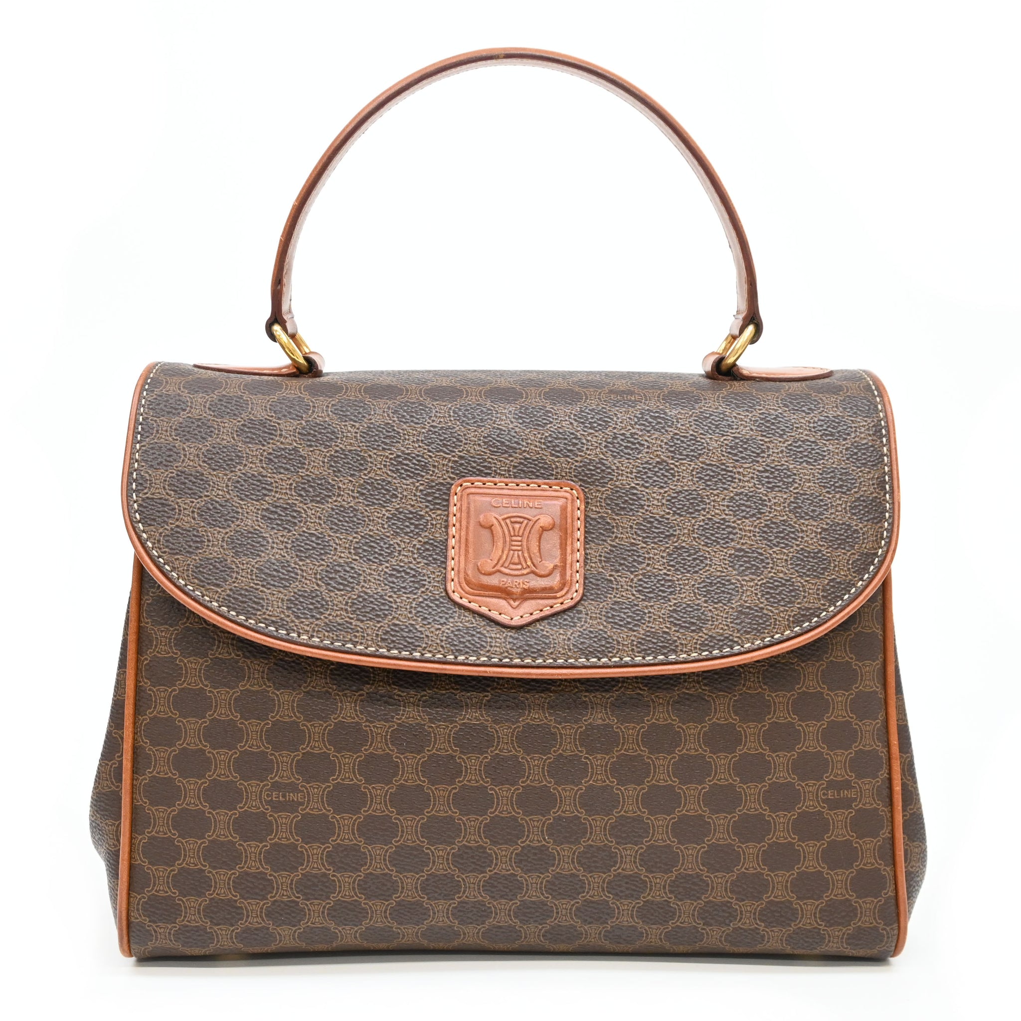 CELINEハンドバッグマカダム柄2way ヴィンテージトップハンドル