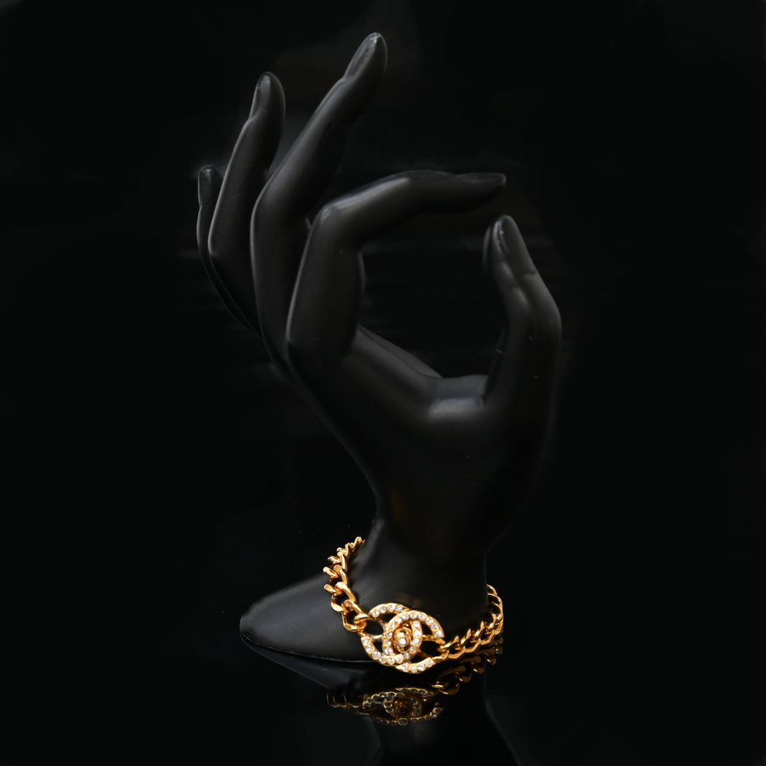 CHANEL Chanel Turn Lock Rhinestone bracelet P43405V