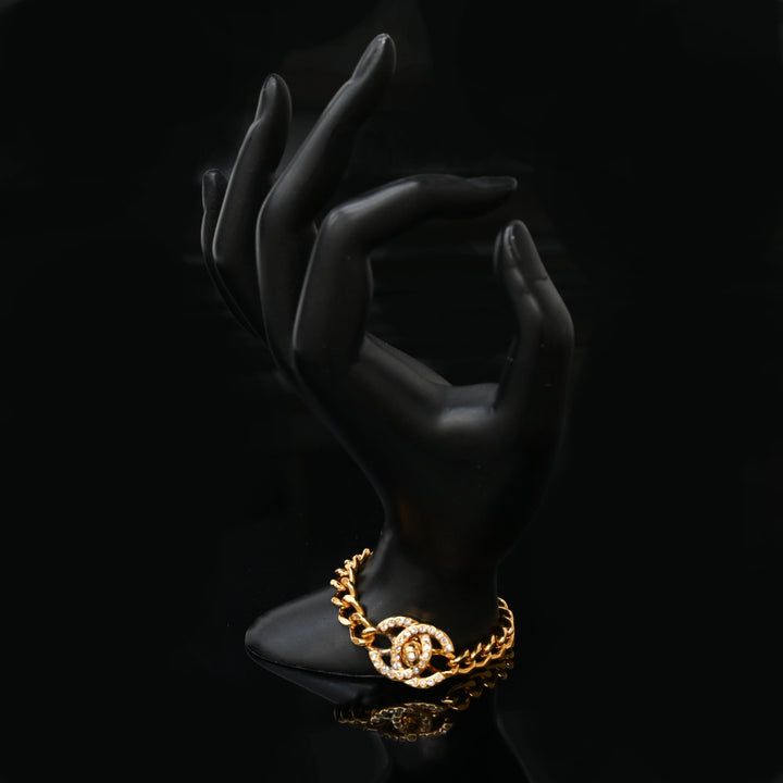 CHANEL Chanel Turn Lock Rhinestone bracelet P43405V