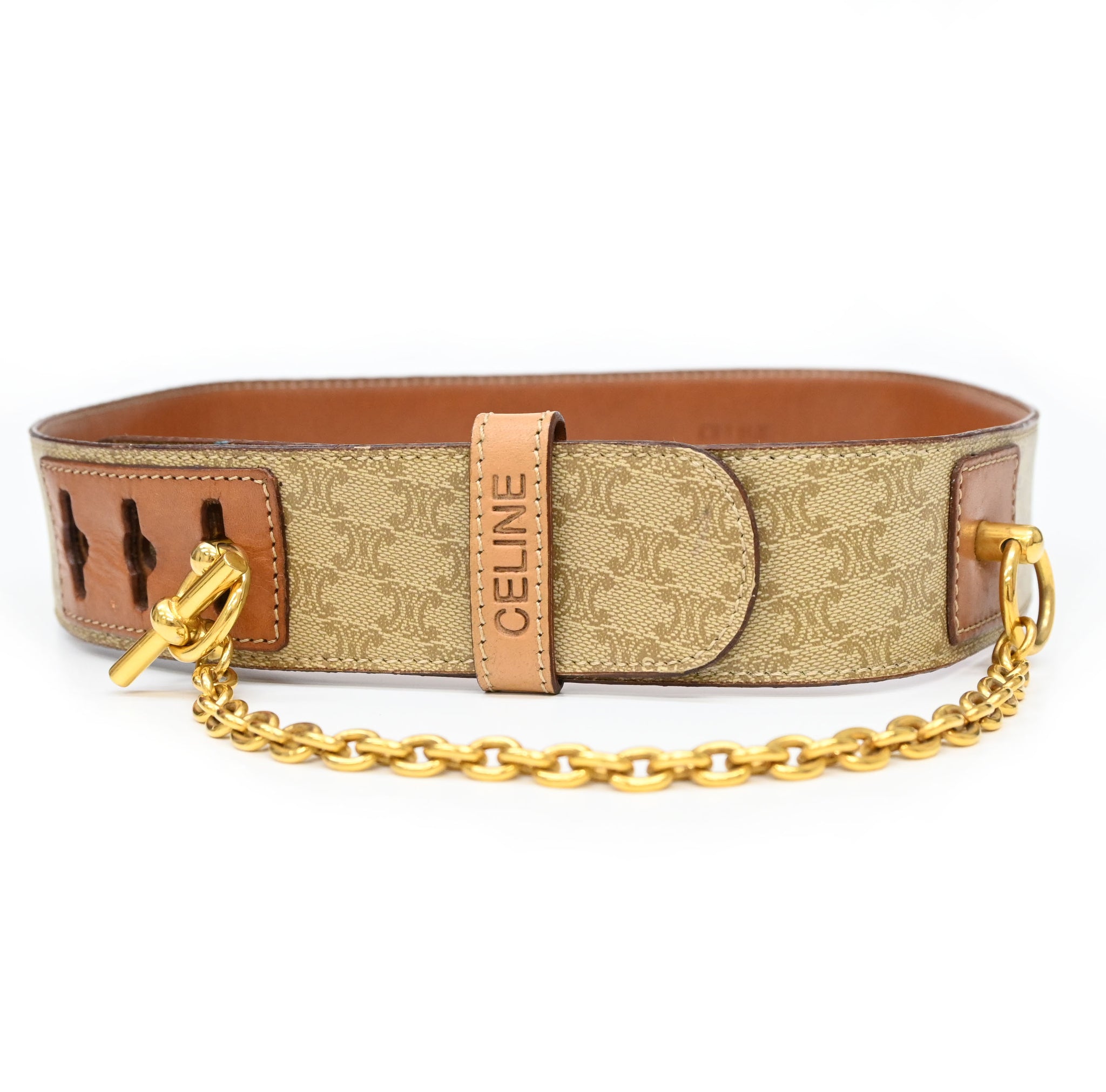 CELINE セリーヌ マカダム ゴールド チェーンベルト CELINE セリーヌ マカダム ゴールド チェーンベルト 【公式通販】