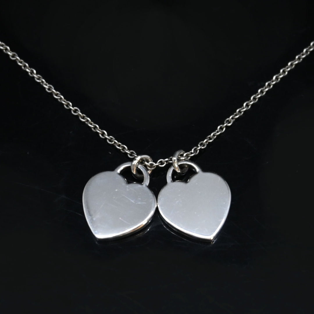 Tiffany＆Co。TiffanyRett Titi Fanny Double Heart项链P43306V