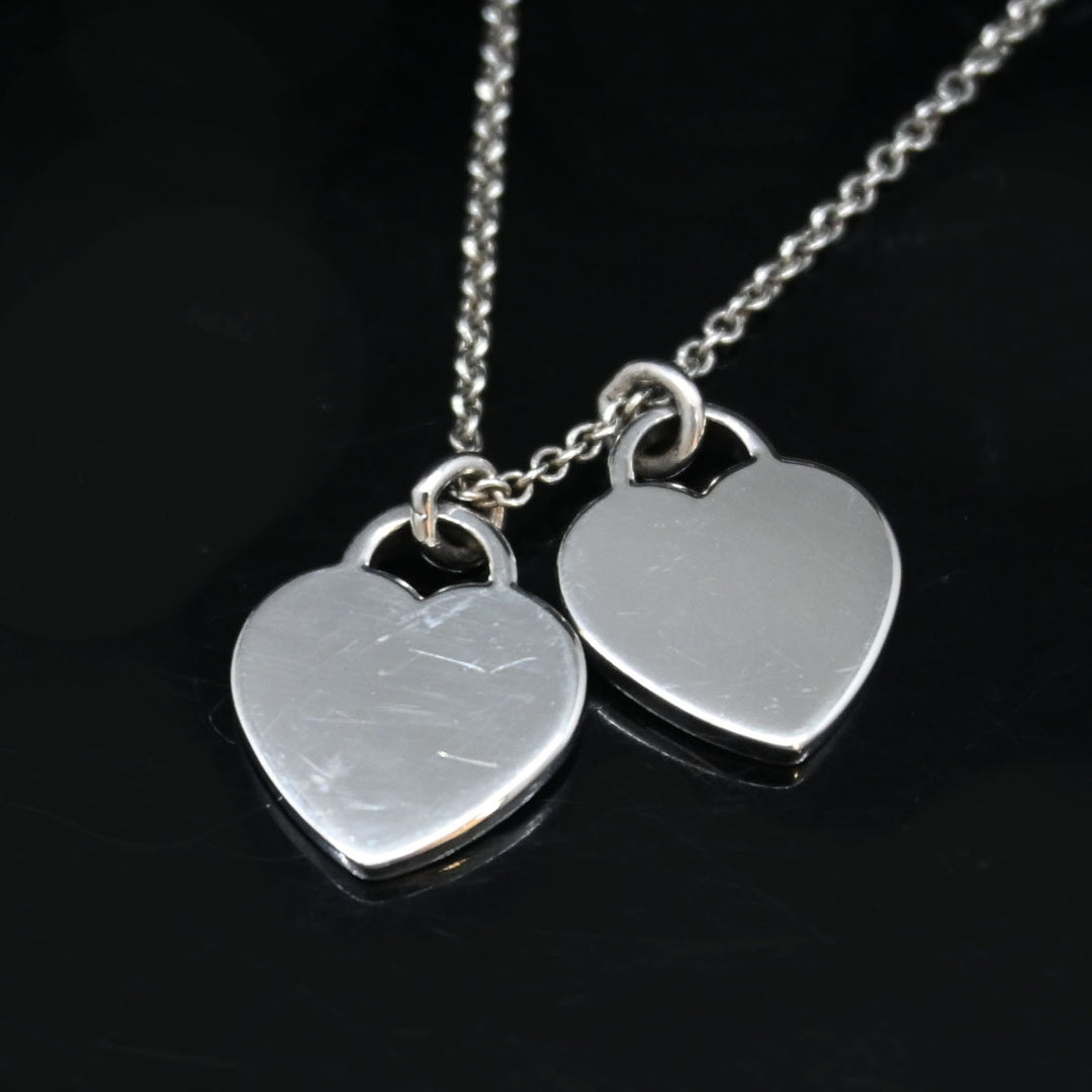 Tiffany＆Co。TiffanyRett Titi Fanny Double Heart项链P43306V