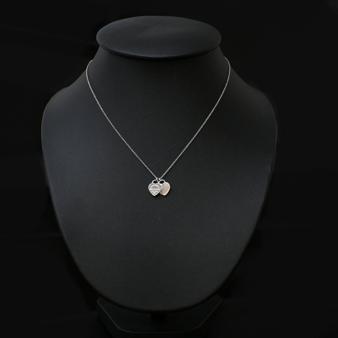 Tiffany＆Co。TiffanyRett Titi Fanny Double Heart项链P43306V