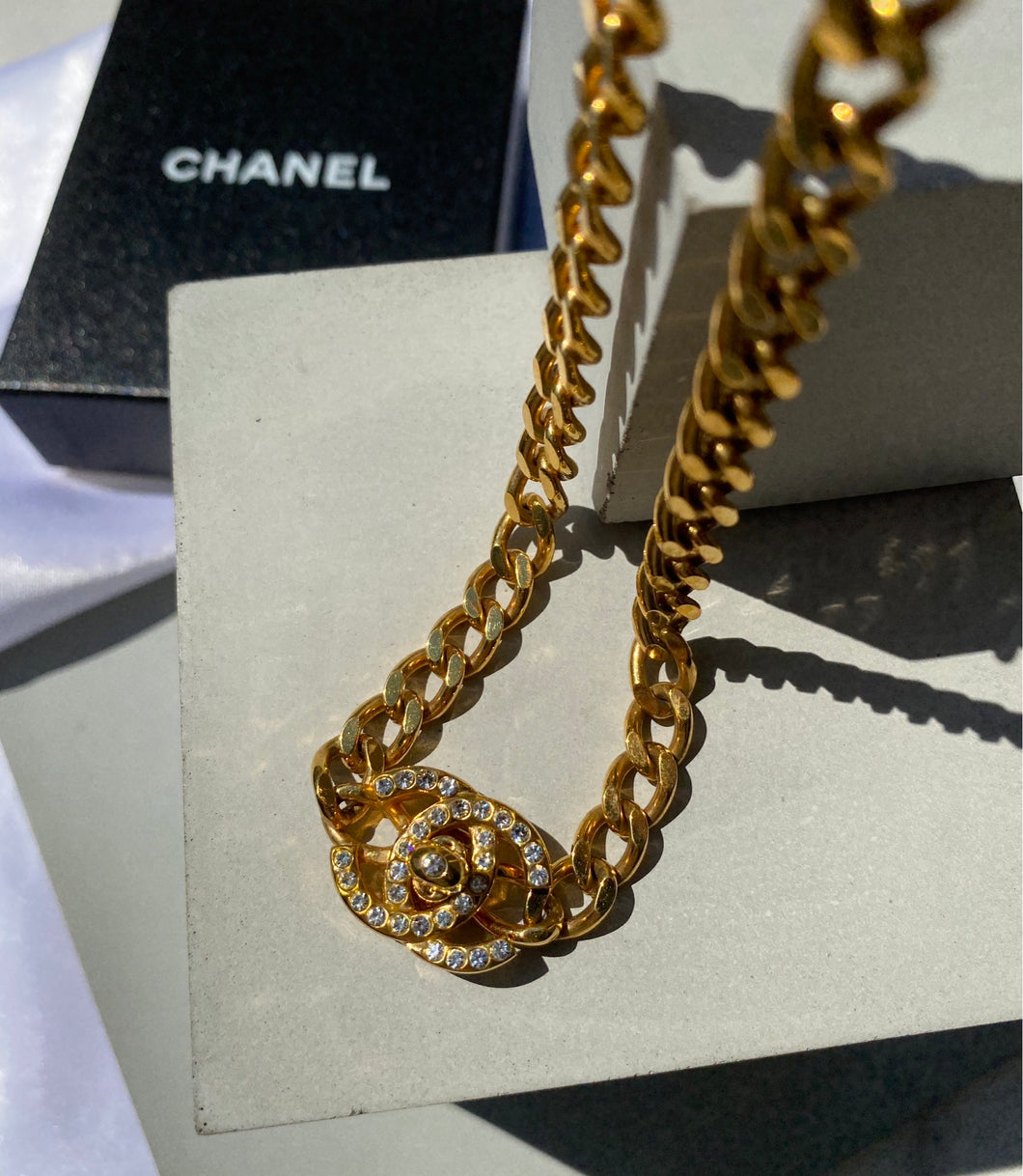 *CHANEL Chanel Turn Lock Necklace P42071V