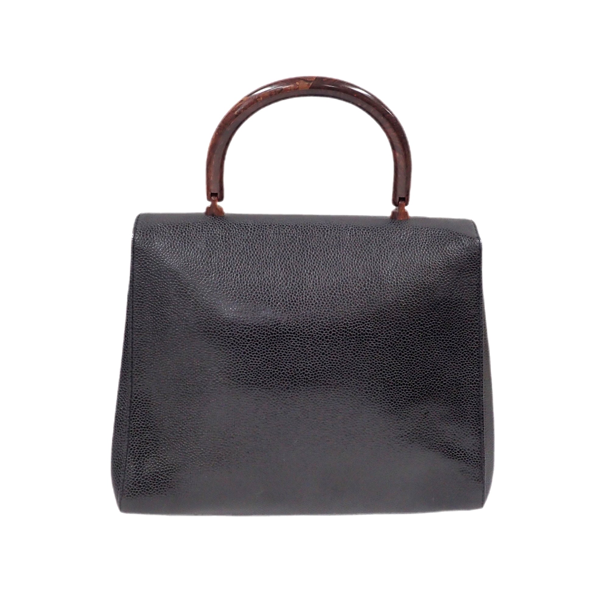 【出会えた一点物】CHANEL マテラス ターンロック ハンドバッグ CHANEL 1998年頃製 CCターンロックハンドバッグ ブラック