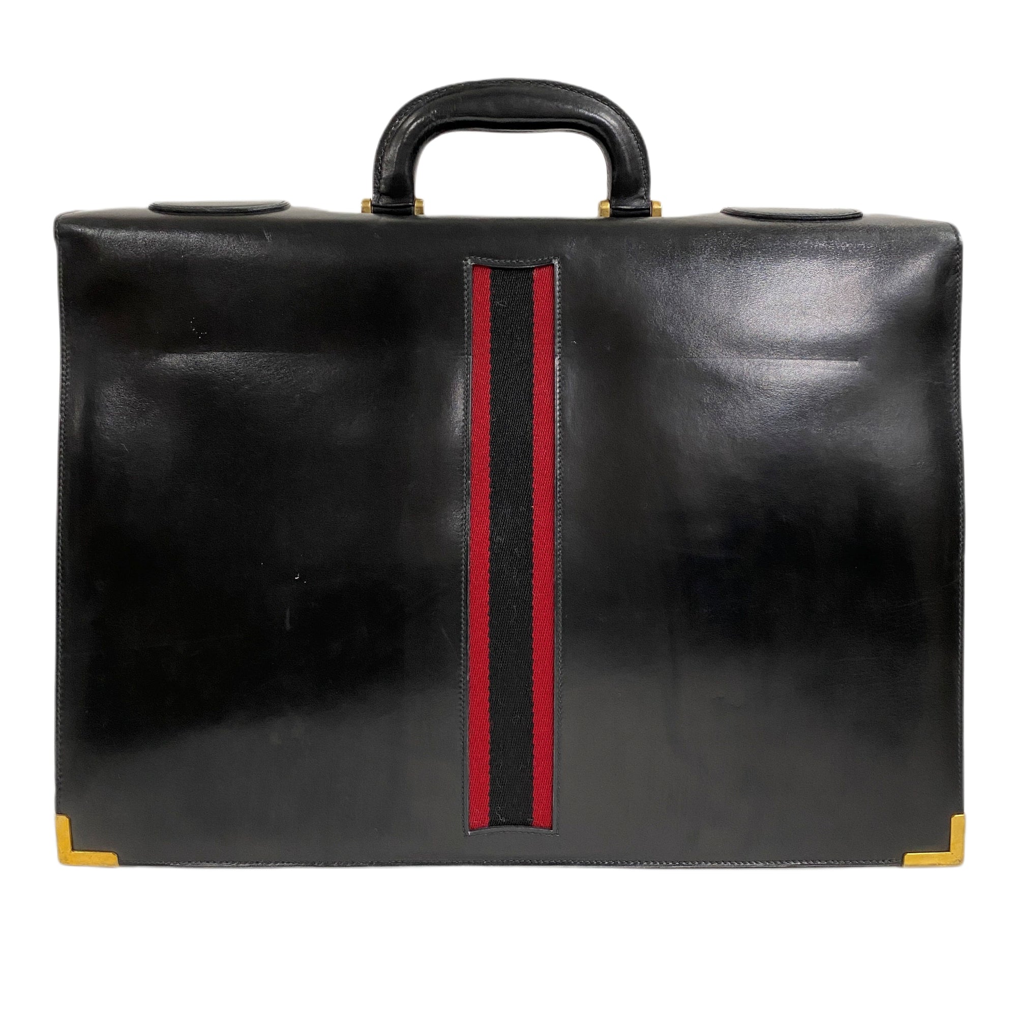 【GUCCI】ウェブ付ブリーフケース ビジネスバッグ 2WAY レザー ブラック GUCCI グッチ 2way ブリーフケース ビジネスバッグ ハンド ショルダー