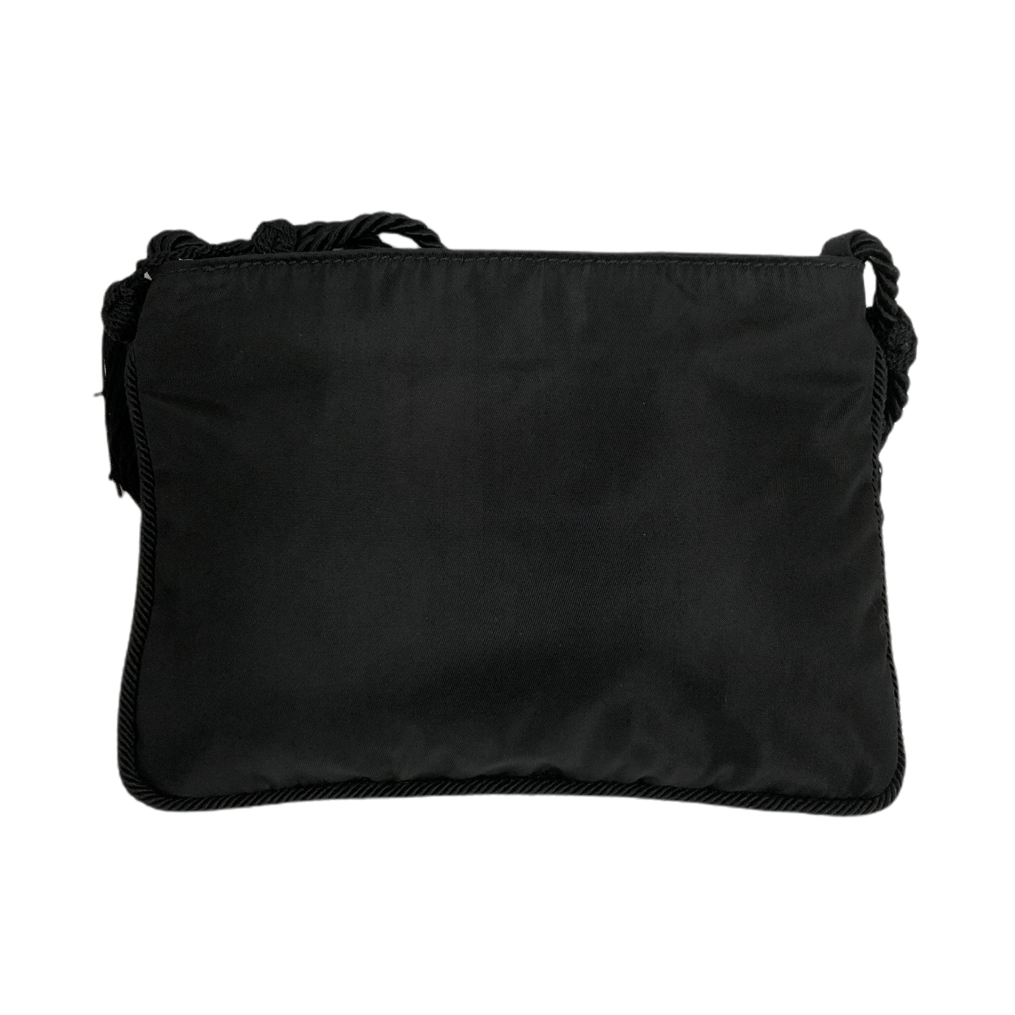 PRADA ハンドバッグ ブラウン ビーズ刺繍 タッセル2つ付き PRADA プラダ ショルダーバッグ ビーズ刺繍 タッセル – VINTAGE