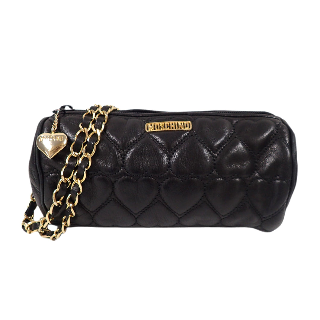 MOSCHINO Heart Quilted Chain Shoulder Bag