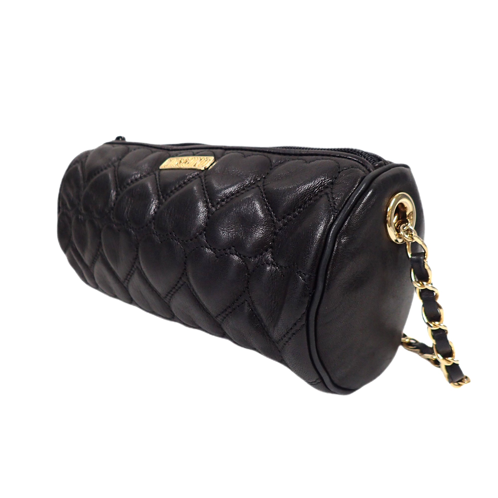 未使用MOSCHINO モスキーノ ハートキルティング チェーンショルダーバッグ MOSCHINO - ヴィンテージ モスキーノ ハートキルティング レザー