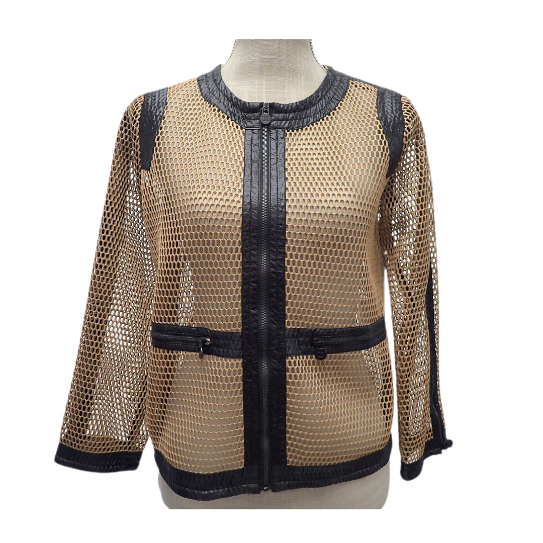 * CHANEL 샤넬 P47568 메시 노카라 자켓
