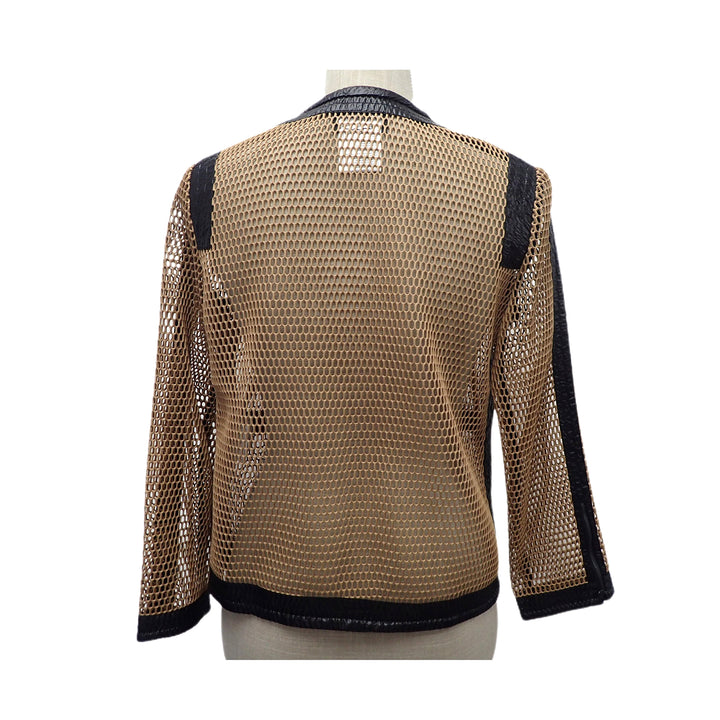 * CHANEL 샤넬 P47568 메시 노카라 자켓