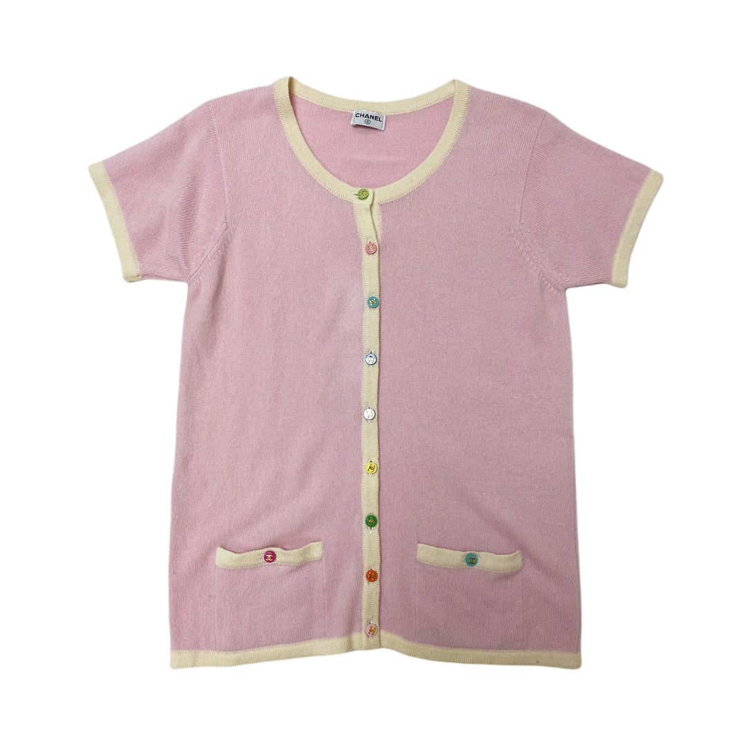 * Chanel Cardigan Short Sleeve Coco Mark