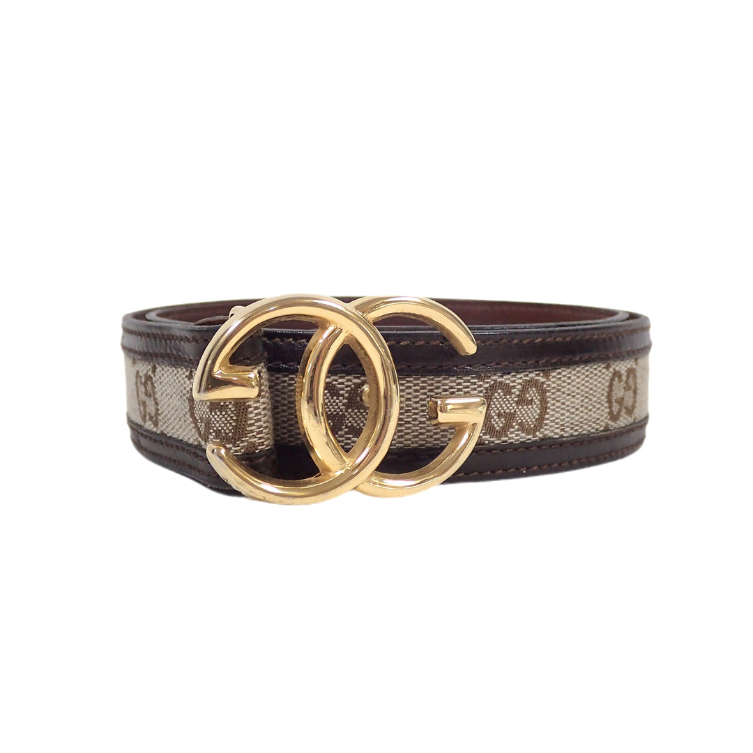 *GUCCI Gucci Old Gucci GG Pattern Double G Belt P16753V