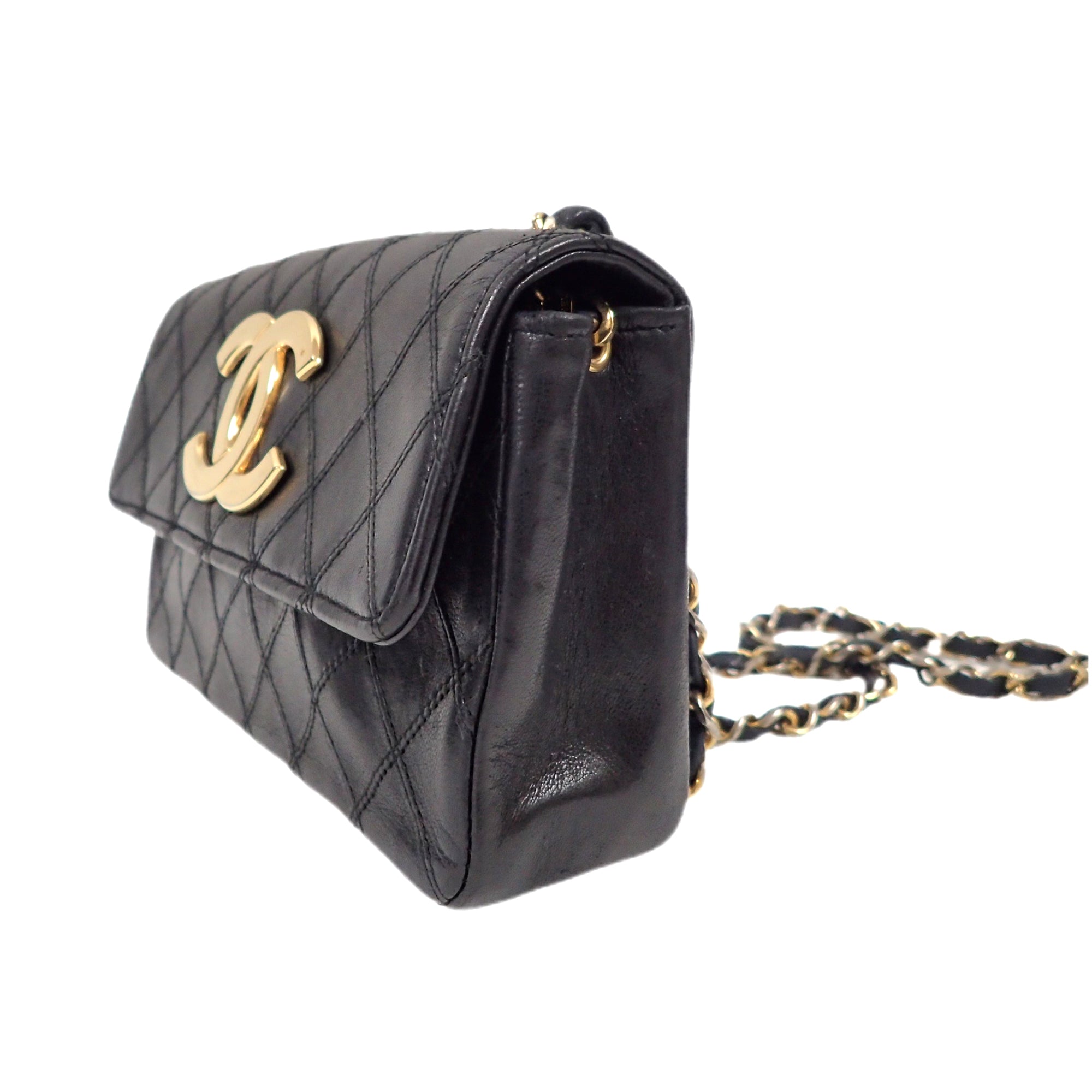 CHANEL ビコローレ マトラッセ ココマーク セカンドバック 斜め