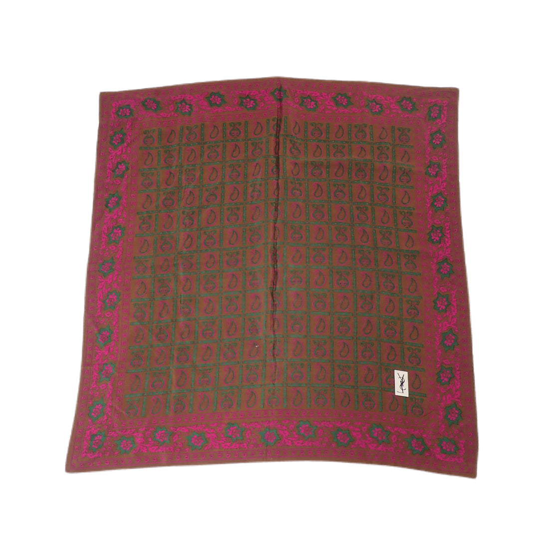 Yves Saint Laurent Eve Sun Laurent Paisley图案围巾