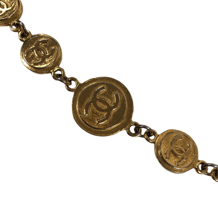 *CHANEL シャネル ベルト ネックレス 二連 チェーン ココマーク COCO P28361V