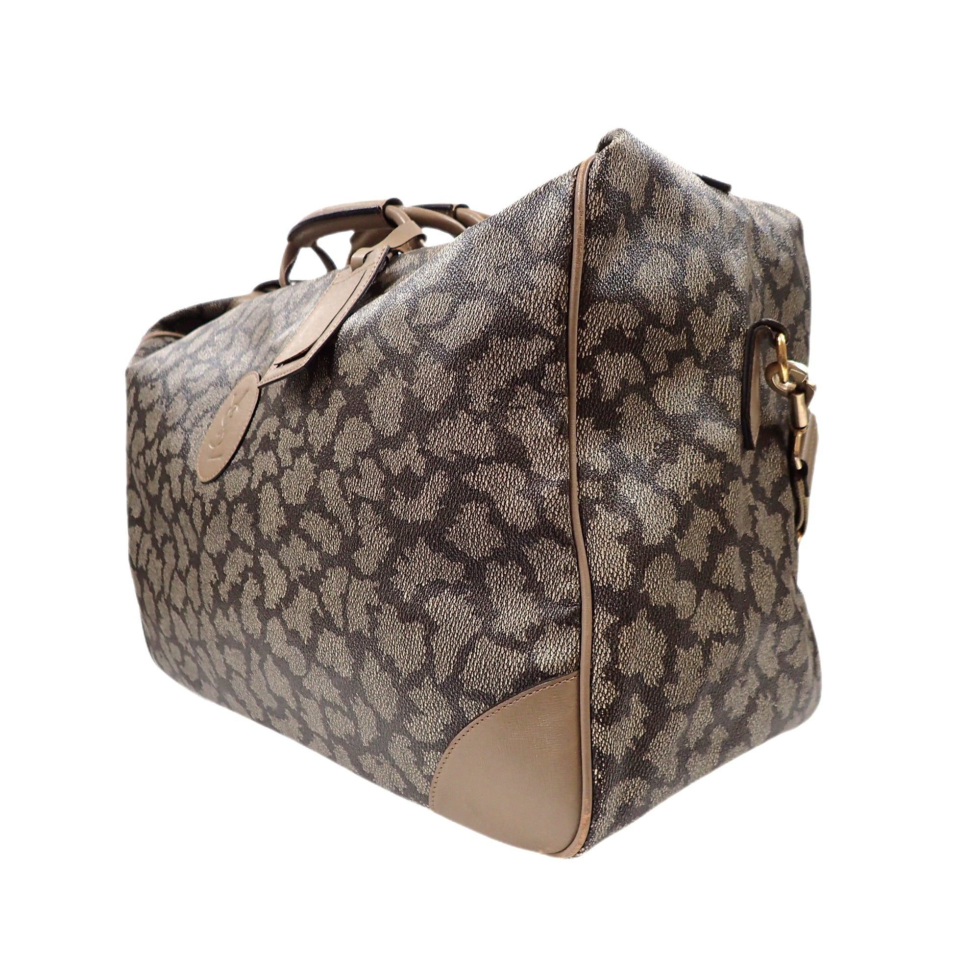 YSL イヴ・サンローラン ボストンバッグ 肩掛け 大容量 ジラフ柄 PVC イヴサンローラン ボストンバッグ ジラフ柄 肩掛け 大容量 PVC