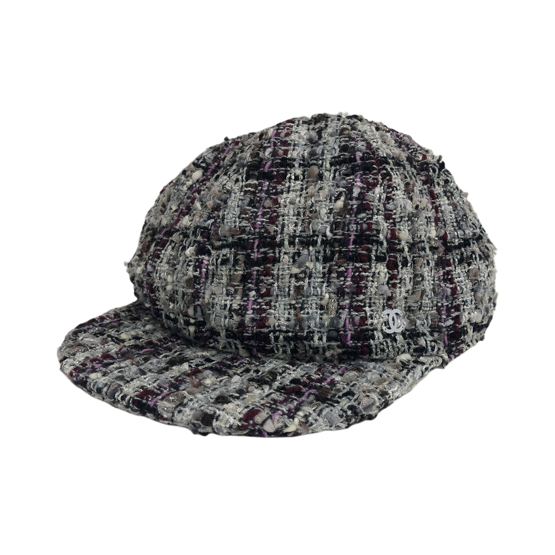 * Chanel Hat Tweed Check Pattern