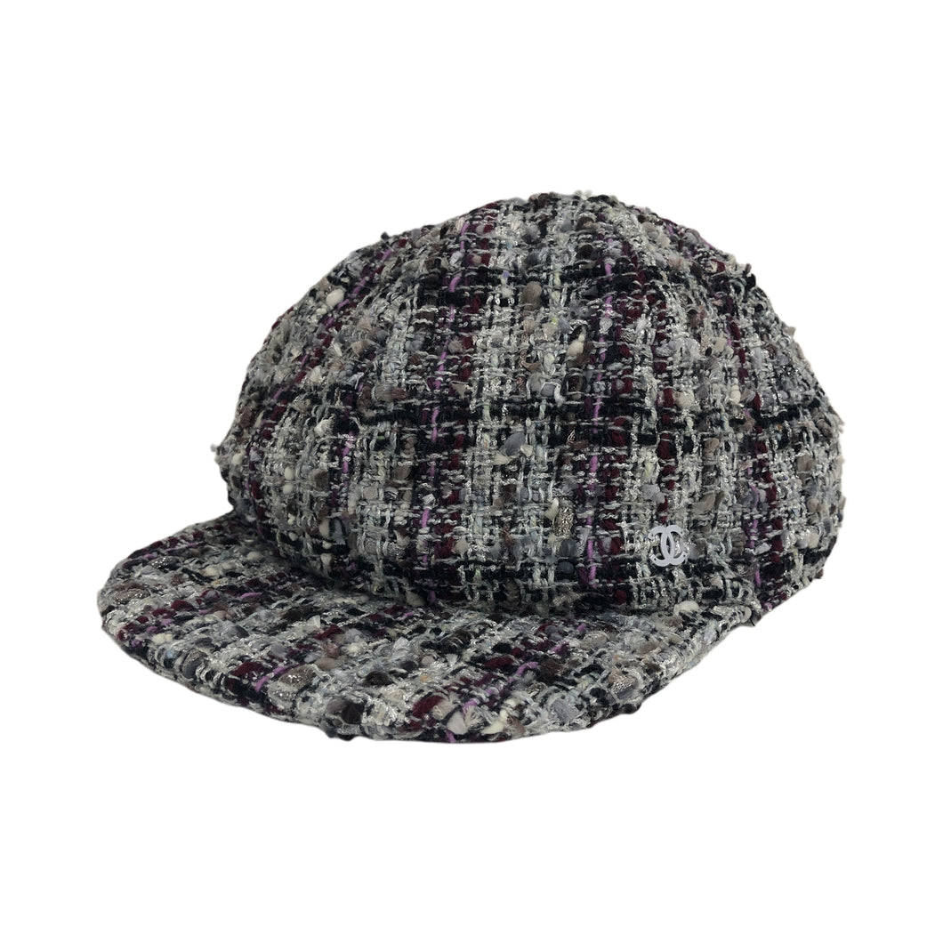 * Chanel Chanel Hat Tweed Check Pattern Lame Hunting Casket