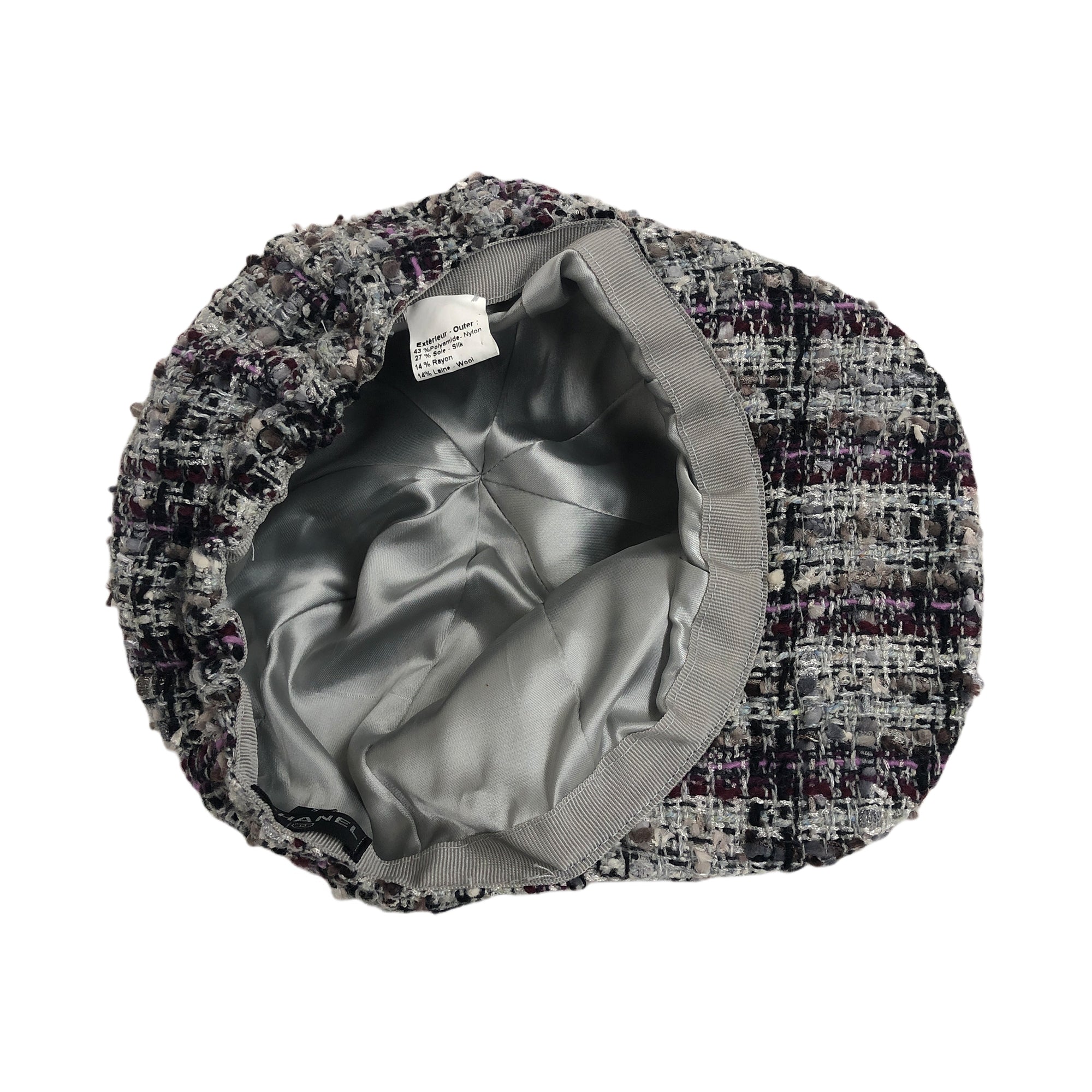 美品　CHANEL　　ツイードキャスケット シャネル CHANEL ツイードキャスケット ブラック コットン コットン