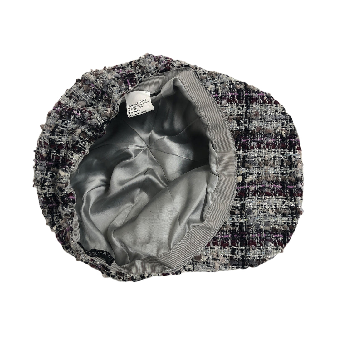 * Chanel Hat Tweed Check Pattern