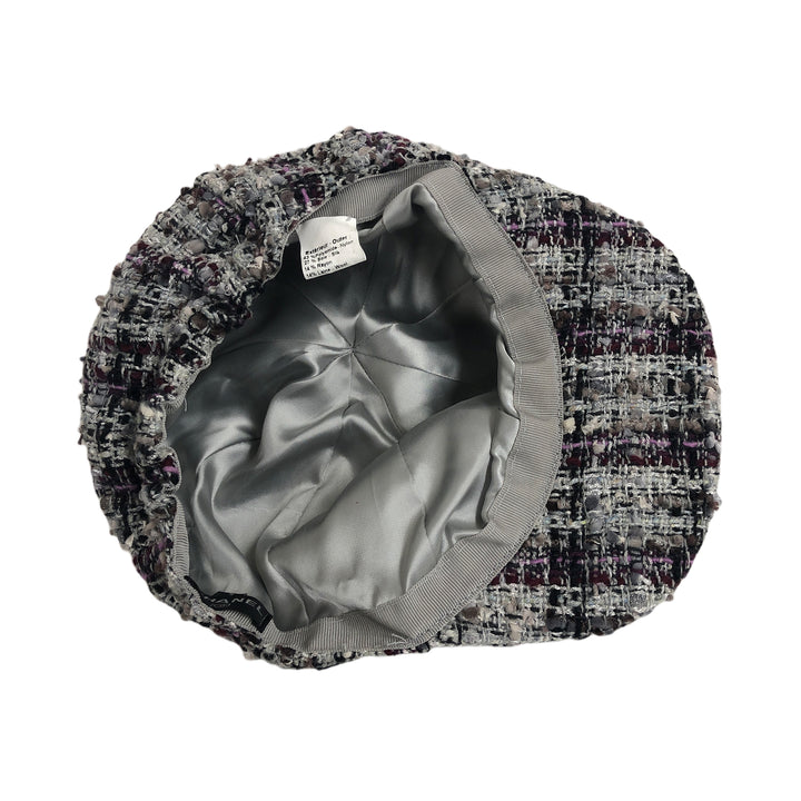 * Chanel Hat Tweed Check Pattern