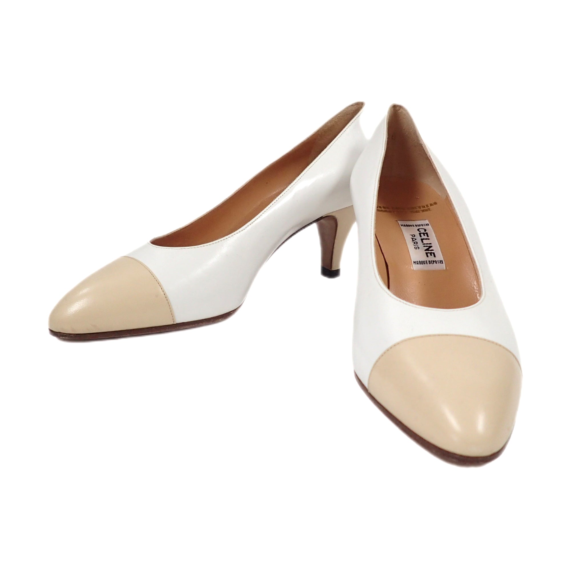 美品■CELINE セリーヌ【24.0】フィービー期 バイカラー パンプス 黒白 CELINE セリーヌ パンプス バイカラー ハイヒール – VINTAGE SELECT