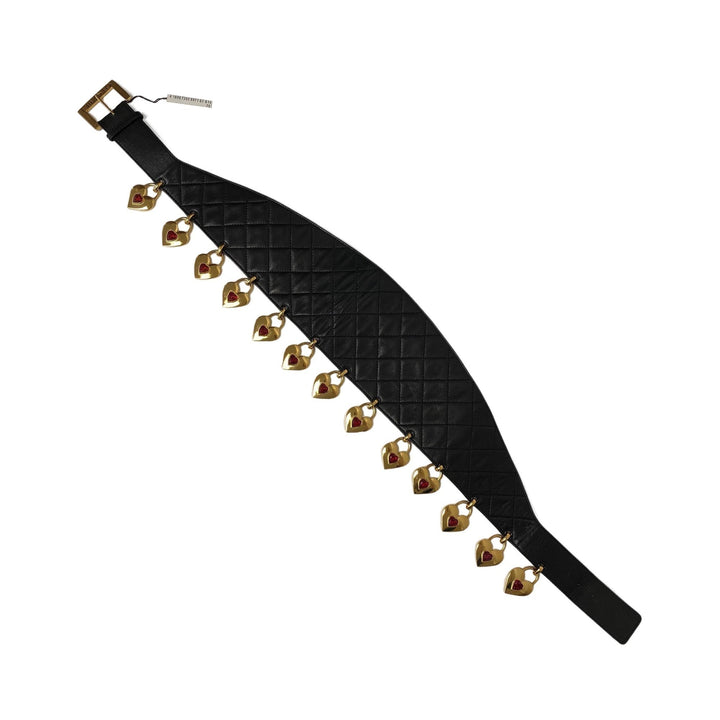 *CHANEL シャネル ベルト コルセット マトラッセ ハートチャーム カラーストーン P34820V
