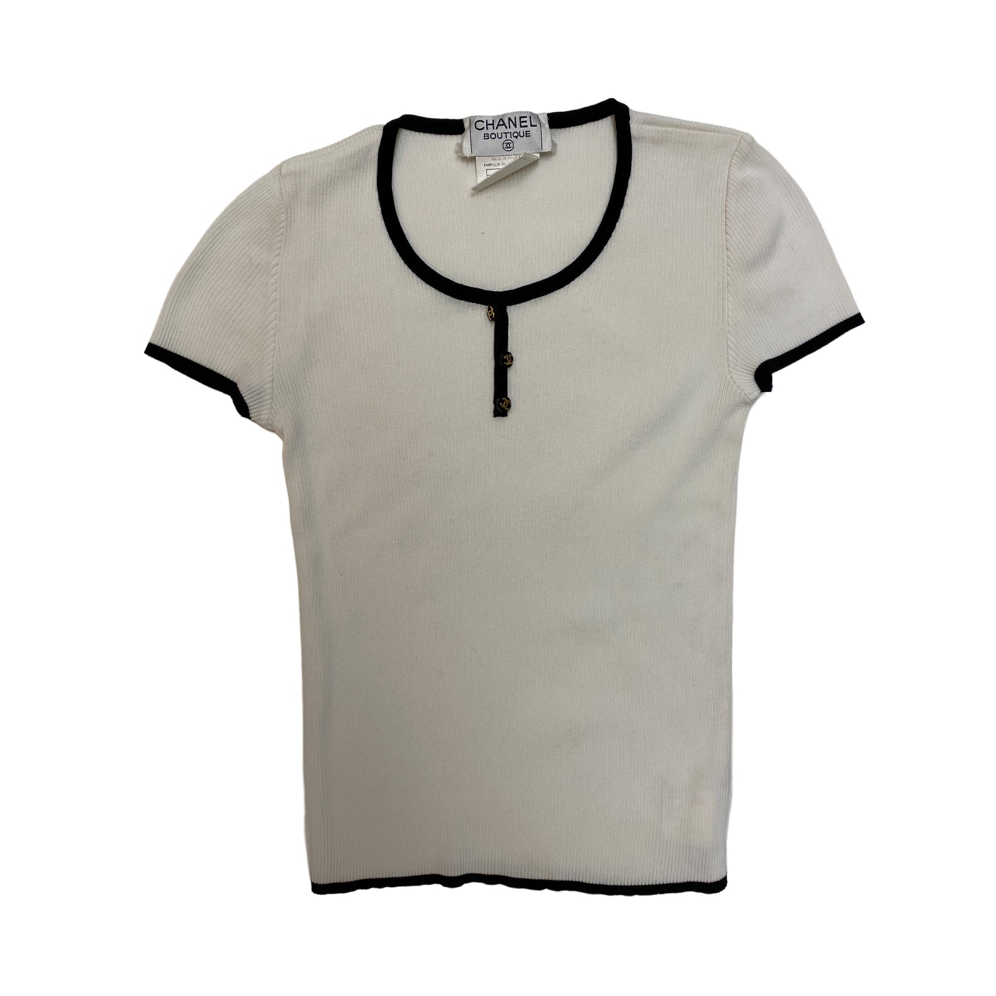 CHANEL - シャネル CHANEL ココボタン 95P コットン Tシャツ PO5161V00233 半袖Ｔシャツ WS15144-1_116bf80a-e4d9-497f-