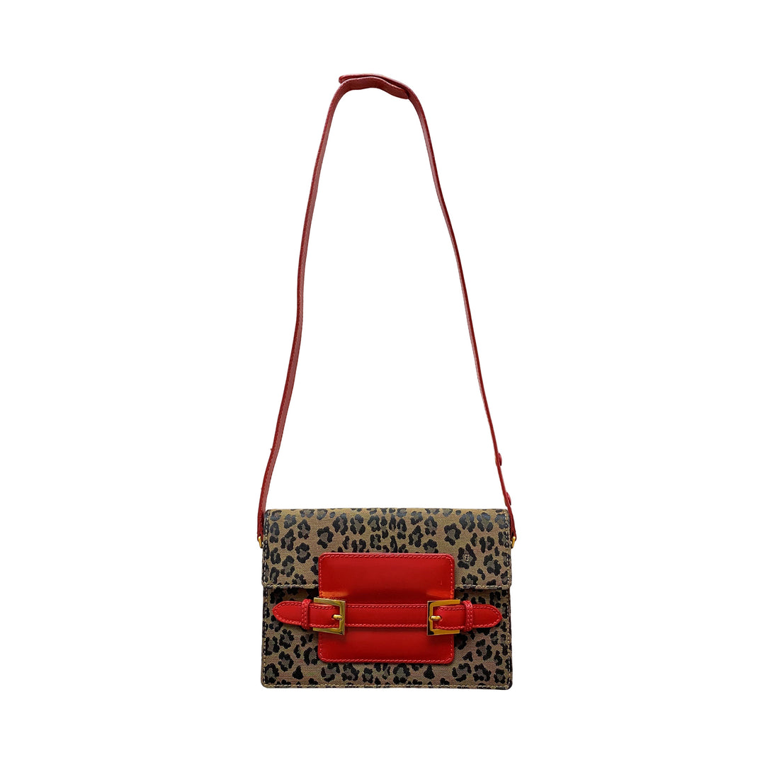 *Fendi Fendi肩带豹纹豹纹
