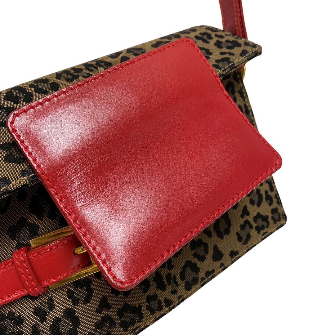 *Fendi Fendi肩带豹纹豹纹