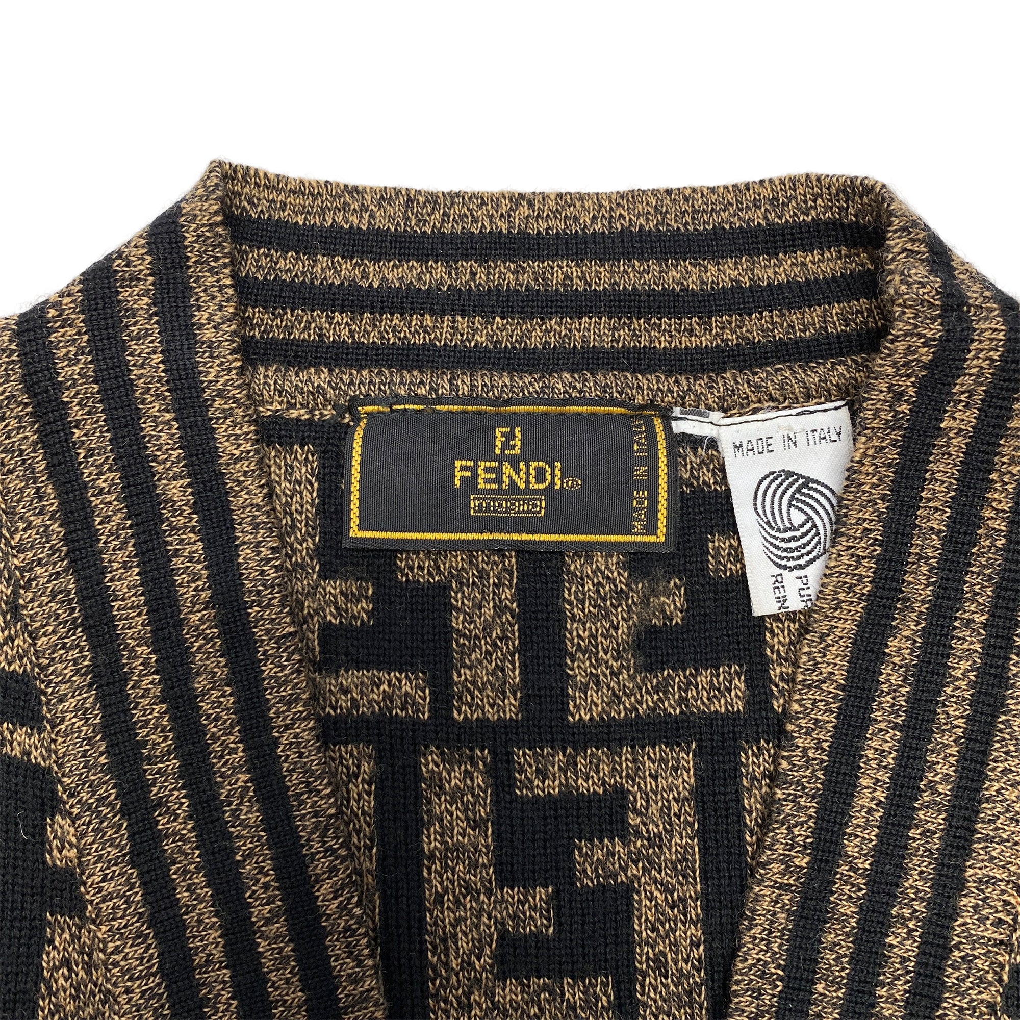 FENDI ズッカ柄　総柄　カーディガン FENDI フェンディ ズッカ柄 モノグラム カーディガン – VINTAGE SELECT