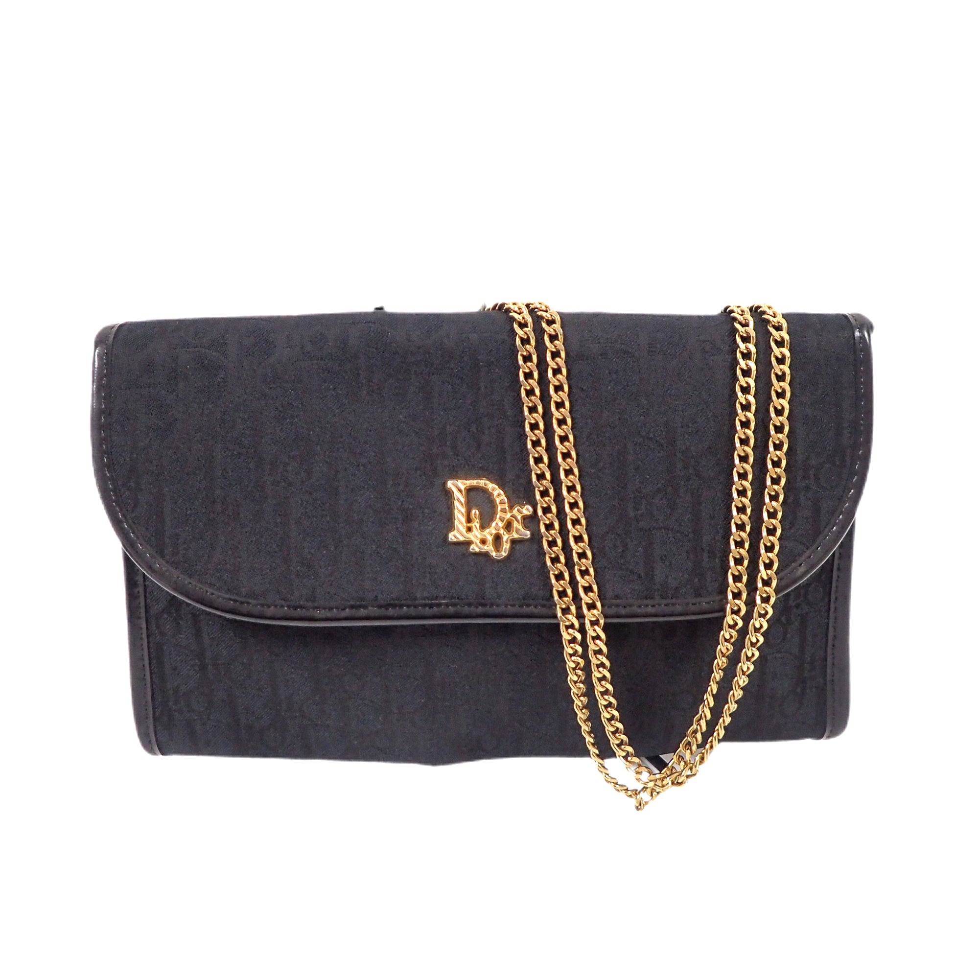 美品　クリスチャンディオール トロッター　ロゴ金具　チェーン　ショルダーバッグ ChristianDior クリスチャンディオール トロッター柄 ロゴグラム