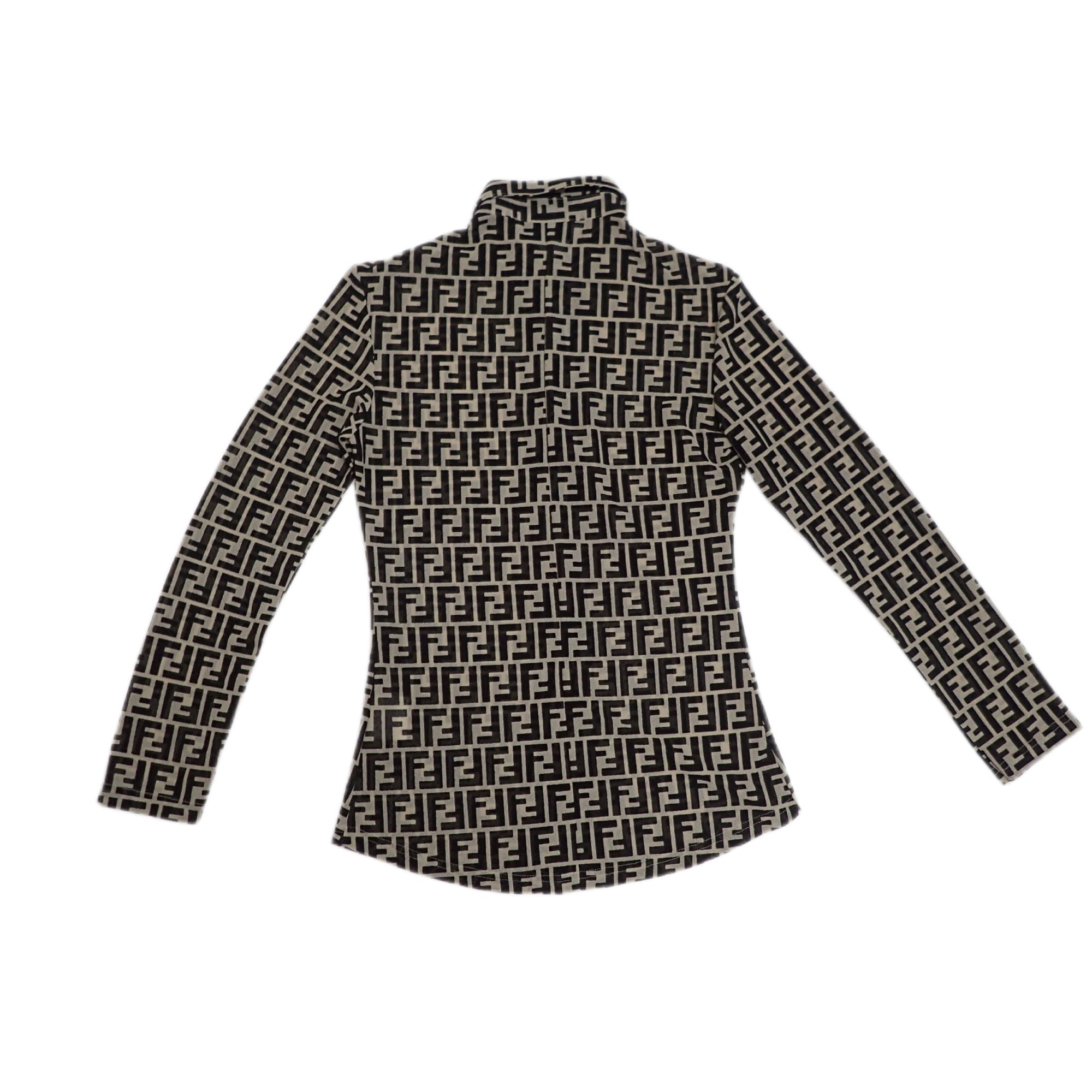 FENDI フェンディ ズッカ柄　シャツブラウス FENDI フェンディ ズッカ柄 モノグラム シャツブラウス – VINTAGE