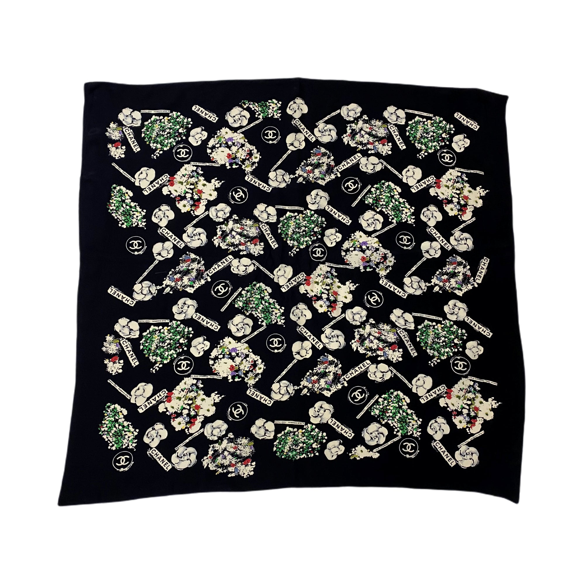 Sachi　CHANEL カラフルフラワースカーフ CHANEL scarf – VINTAGE SELECT SHOP MAISON DE VII（メゾンドヴィ）