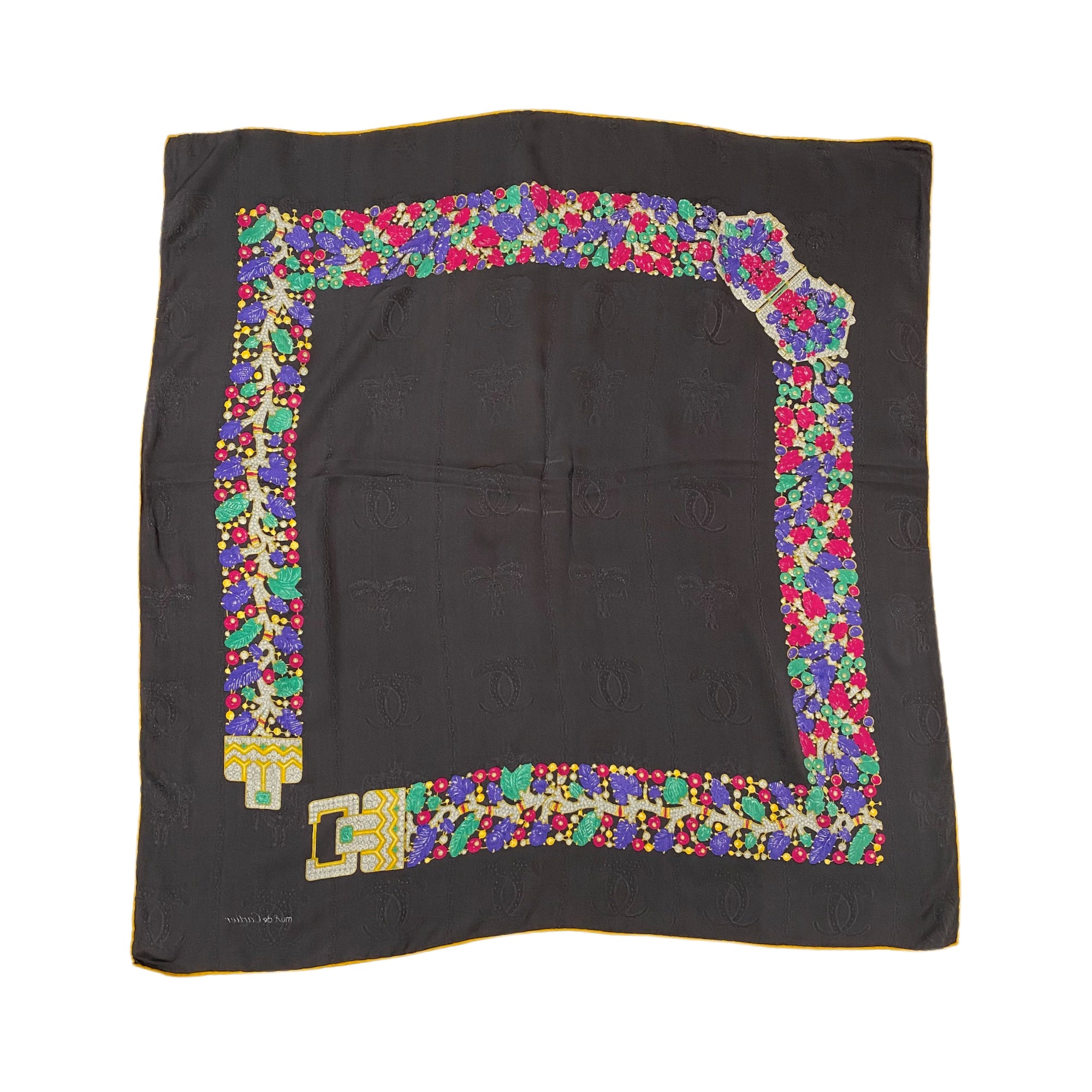 カルティエ　スカーフ　マストカルティエ　象　エレファント　ブラック　 no.42 カルティエ スカーフ マストカルティエ 象 エレファント ブラック no